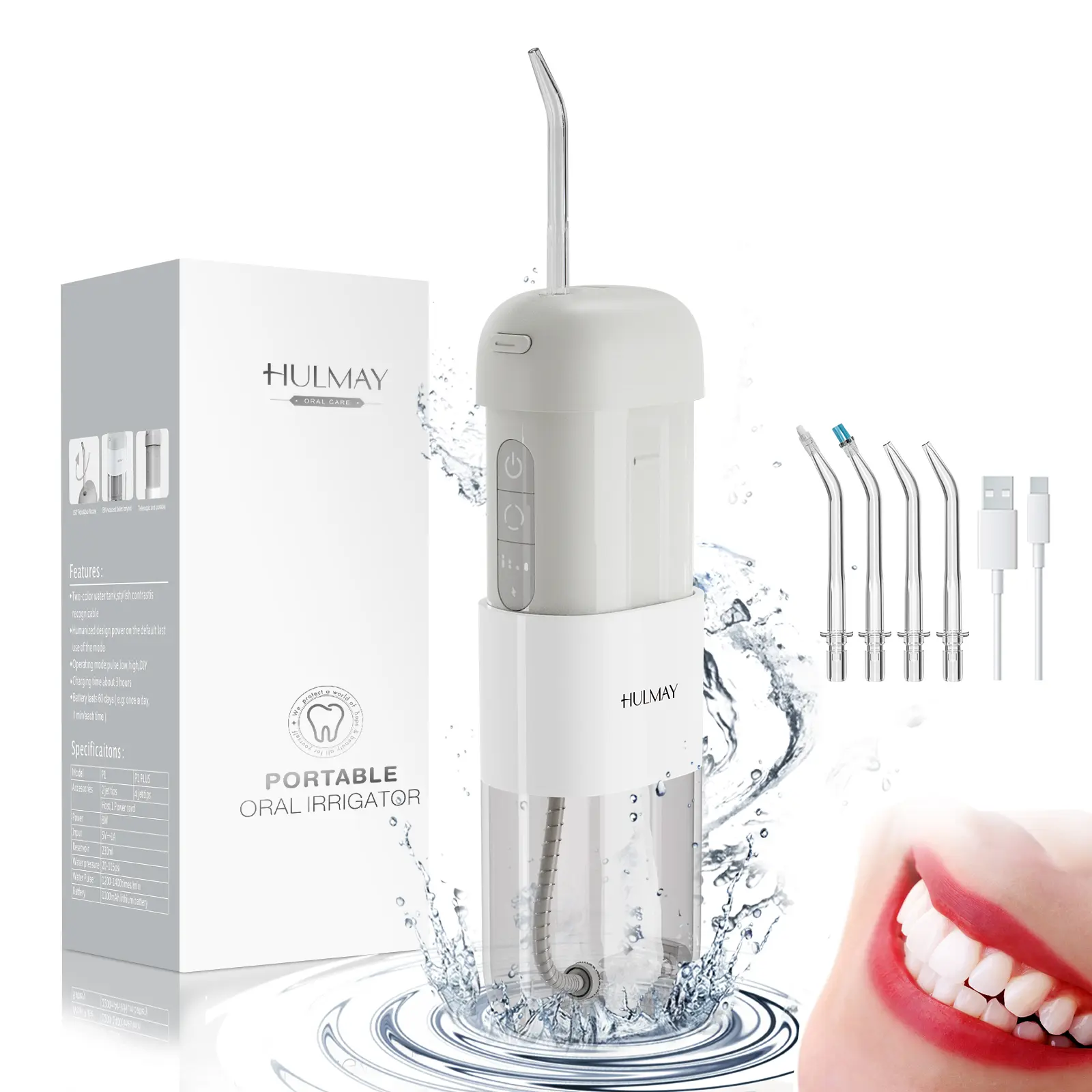 Cordless Water Flosser Teeth Cleaner, Rechargeable Portable Oral Irrigator for Brace Care and Gum Health, IPX7 Waterproof Water Pick for Adults, Home & Travel, Water Dental Flosser, Cordless Oral Irrigator