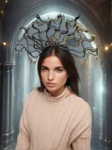 Medusa Snake Hair Hoop Greek Goddess Headpiece headdress featuring a realistic snake body, adjustable and comfortable design, suitable for Halloween party hair accessories, role-playing, theme parties - women's clothing accessories, masquerade balls, role