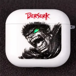 Black Swordsman "Rage Mode" Style AirPods Case – Dark Fantasy Manga Aesthetic – Shockproof Cover for Apple Gen 1/2/3/4 & Pro