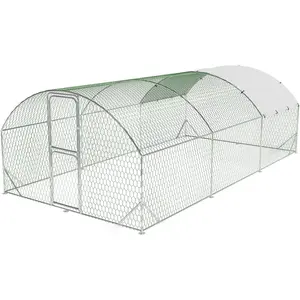 Metal Chicken Coop 9.8 x 19.7 x 6.6FT, Walk in Chicken Runs with Cover, Large Metal Chicken Run, Walk-in Chicken Pen, Outdoor Duck Hens Cage Poultry Pens for Farm Yard Backyard