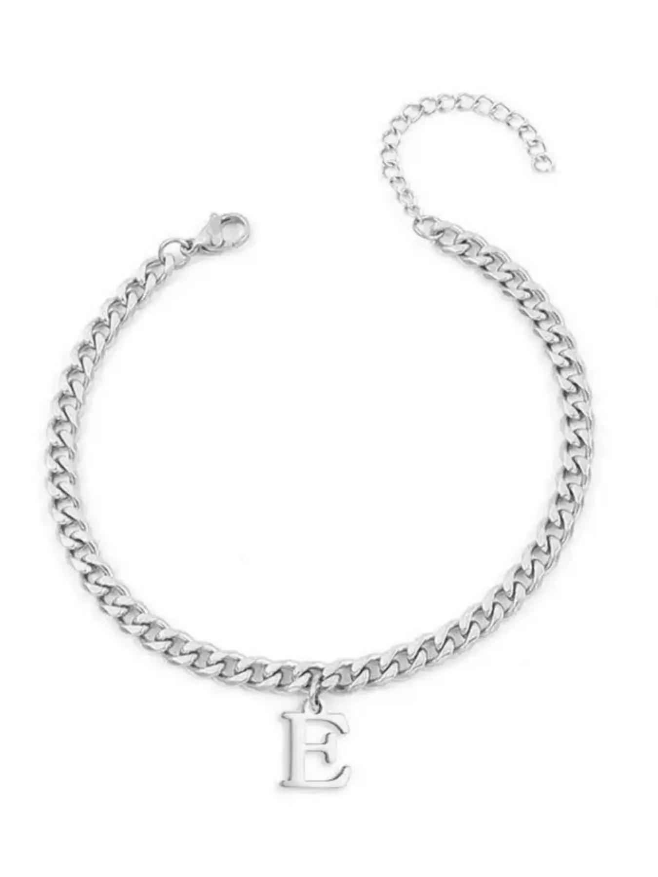 New Creative Men's Letter Bracelet, Adjustable Link Bracelet, Stainless Steel English Alphabet 26 Letters, Fashion Trendy Men's Wristband, Stylish Accessory, Bracelet Jewelry, Fashionable Bracelet Style
