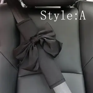 Cute Bow Seat Belt Cover, Polyester Shoulder Pads, Sponge Filled, Automotive Interior Accessories, Car Safety Belts Protector