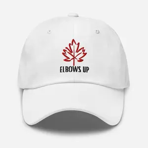 Elbows Up Baseball Hat | Canadian Pride Dad Hat | Maple Leaf Cap | Canada Strong Hat | Support Small Business | Adjustable Embroidered Hat