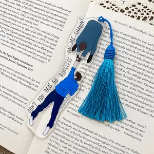 Dont You Dare Go Boneless Acrylic Bookmark with Tassel, Funny Best Friends Detective Duo Bookmark, Pop Culture Gift for Book Lovers