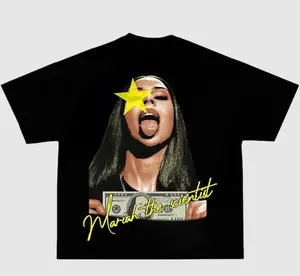 Mariahh The Scientistt Star Yellow Tee Shirt, Graphic Tee Cotton Fabric Streetwear Crewneck Top