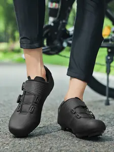 Professional Road Bike Lock Shoes, Dual Boa Dial Quick-Lock, Breathable Hard Sole, Unisex, Compatible with Spd System, Beginner Cycling Shoes