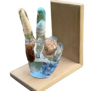 Coastal Resin Nautilus Bookend – Handmade Seashell Decor for Beach Home & Shelf