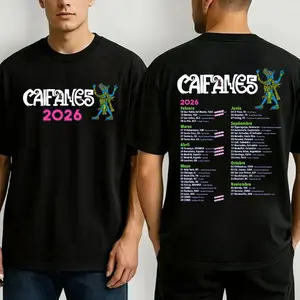 Caifanes Tour 2026 Classic Rock Tee T-Shirt Trendy Tops Perfect Rock Music Mexico Gift