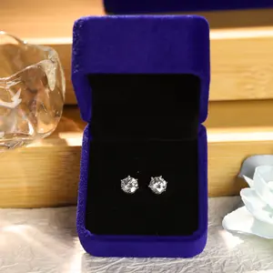 6-Prong Threaded Moissanite Stud Earrings