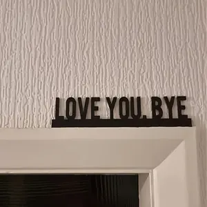 Classic Artificial Wood 'love You Bye' Sign, Wooden Letter Sign, Geometric Wall Art for Living Room, Indoor Hanging Decoration, Unique Home Gift
