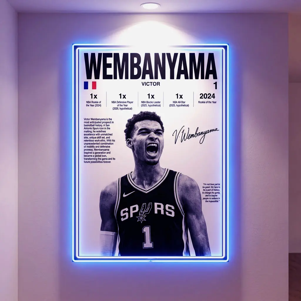 Basketball Star Poster - Victor Wembanyama Print Painting, Home Wall Art Decoration for Room, Ideal Gift (Home Decor Supplies)