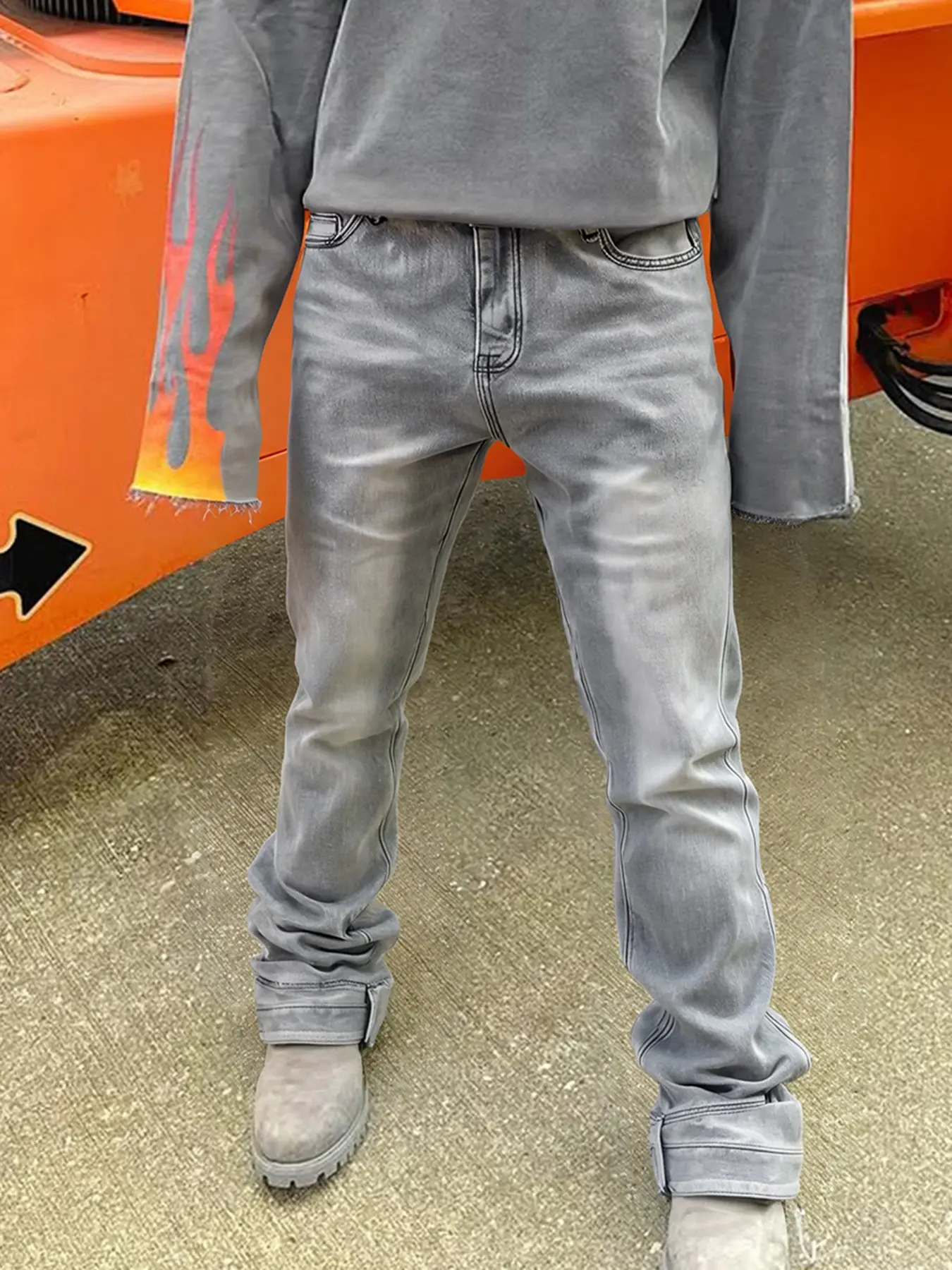 Men's Classic Pencil Jeans Pants, Casual Streetwear, Simple Style, Ripped Pocket Design, Comfortable Fit, Durable Denim Fabric, Suitable for Daily Wear and Outdoor Activities, Casual Fashion Ripped