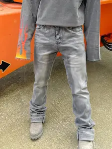 Men's Classic Pencil Jeans Pants, Casual Streetwear, Simple Style, Ripped Pocket Design, Comfortable Fit, Durable Denim Fabric, Suitable for Daily Wear and Outdoor Activities