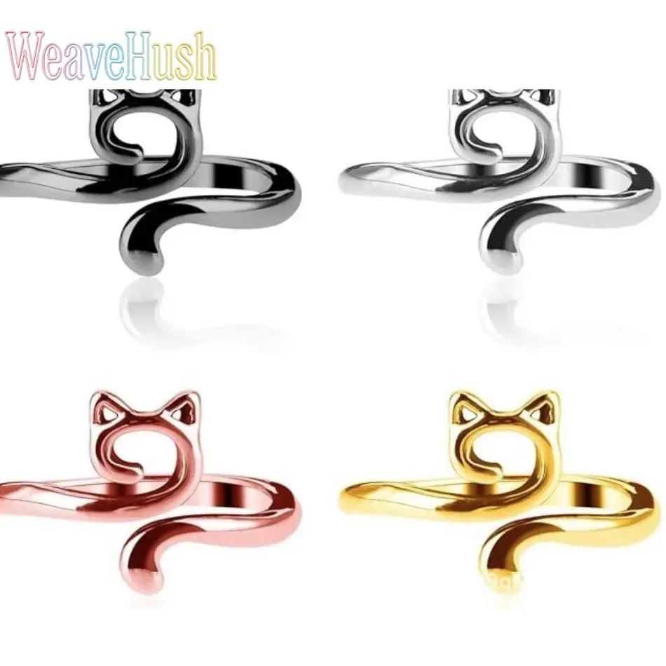 Set of 4 Cute Cat Tension Rings for Crocheting & Knitting, Adjustable Metal Yarn Guides for Beginners with Storage Box, Yarn Tension Guide, Crochet, Animal Motif, Knitting Aid, Crocheting Supplies, Stainless Steel