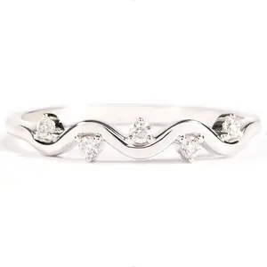 STORYJEWELLERY 925 Sterling Silver Rings, Stackable Wave Rings for Women, Fashion Midi & Pinky Ring, Wedding Bands for Women, Unique Gifts for Her