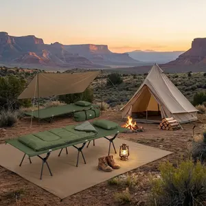 2-Level Adjustable Camping Cot | 330LBS Capacity | Ultra-Light Portable for Outdoor