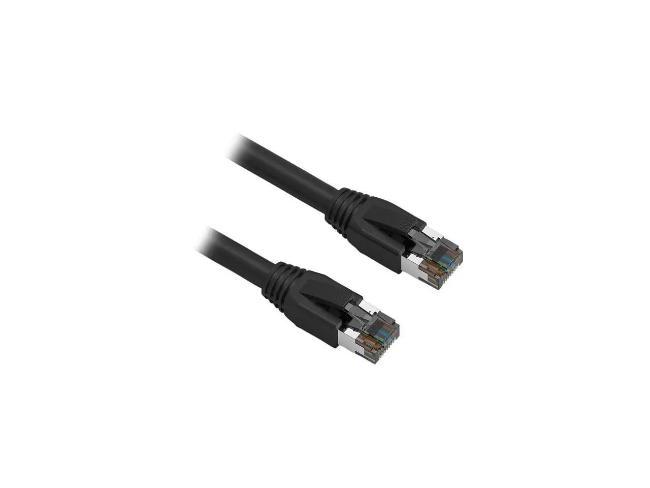Nippon Labs Cat8 RJ45 2FT Ethernet Patch Internet Network LAN Cable, Indoor/Outdoor, 24AWG, Shielded Latest 40Gbps 2000Mhz, Weatherproof S/FTP for Router, PS4, PS5, Xbox, PoE, Switch, Modem (Black)