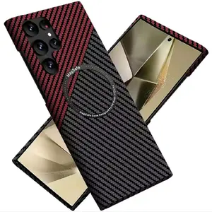 Ultra Slim Carbon Fiber Magnetic Case for Magsafe Samsung Galaxy S26 S25 S24 S23 Ultra S22 S21 Plus S25+ Mac Safe Matte
