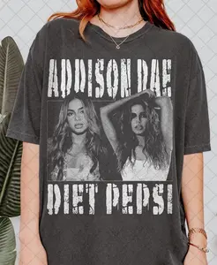 Comfort Colors Limited Addison Rae ' Diet Pepsi '  T-Shirt, Addison Rae Bootleg Fan Tee T-Shirt, Gift For Women & Men Unisex T-Shirt