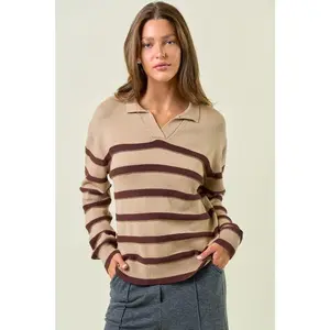 Chestnut Stripe Pullover Sweater
