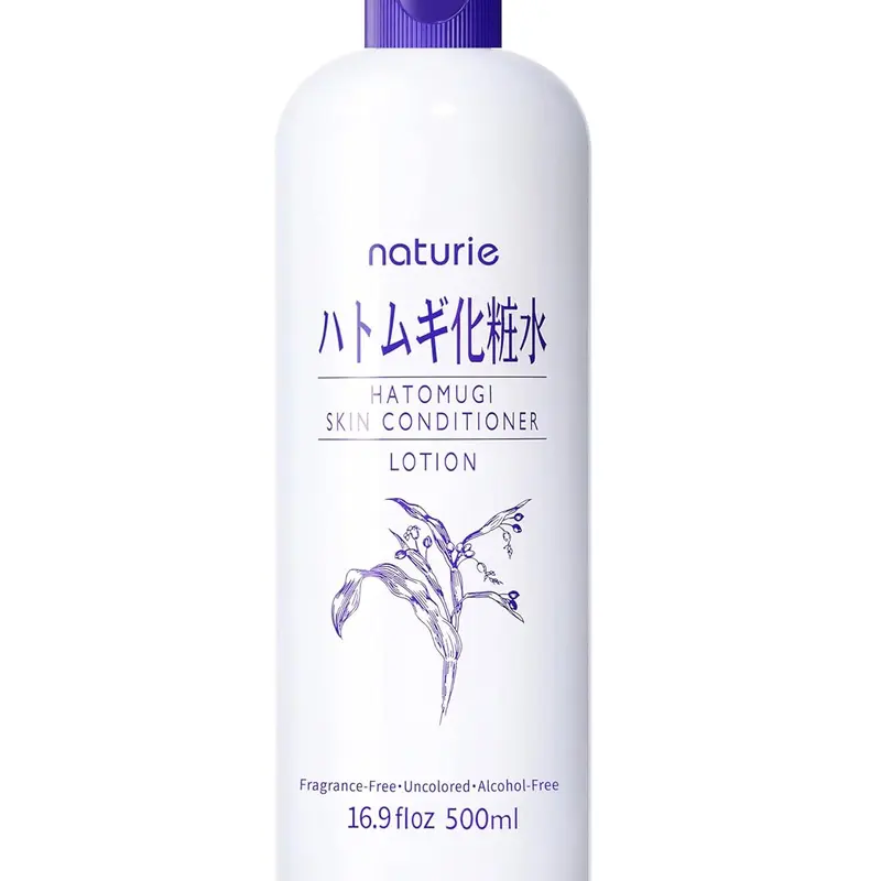 Naturie Hatomugi Skin Conditioner R, 16.9floz (500ml) Bottle, Gentle Hydrating Toner with Glycerin & Coix Lacryma-Jobi (Job’s Tears) Seed Extract, Alcohol-Free, Fragrance-Free, Hypoallergenic Unisex Moisturizing Lotion for Adults’ Sensitive Skin Types