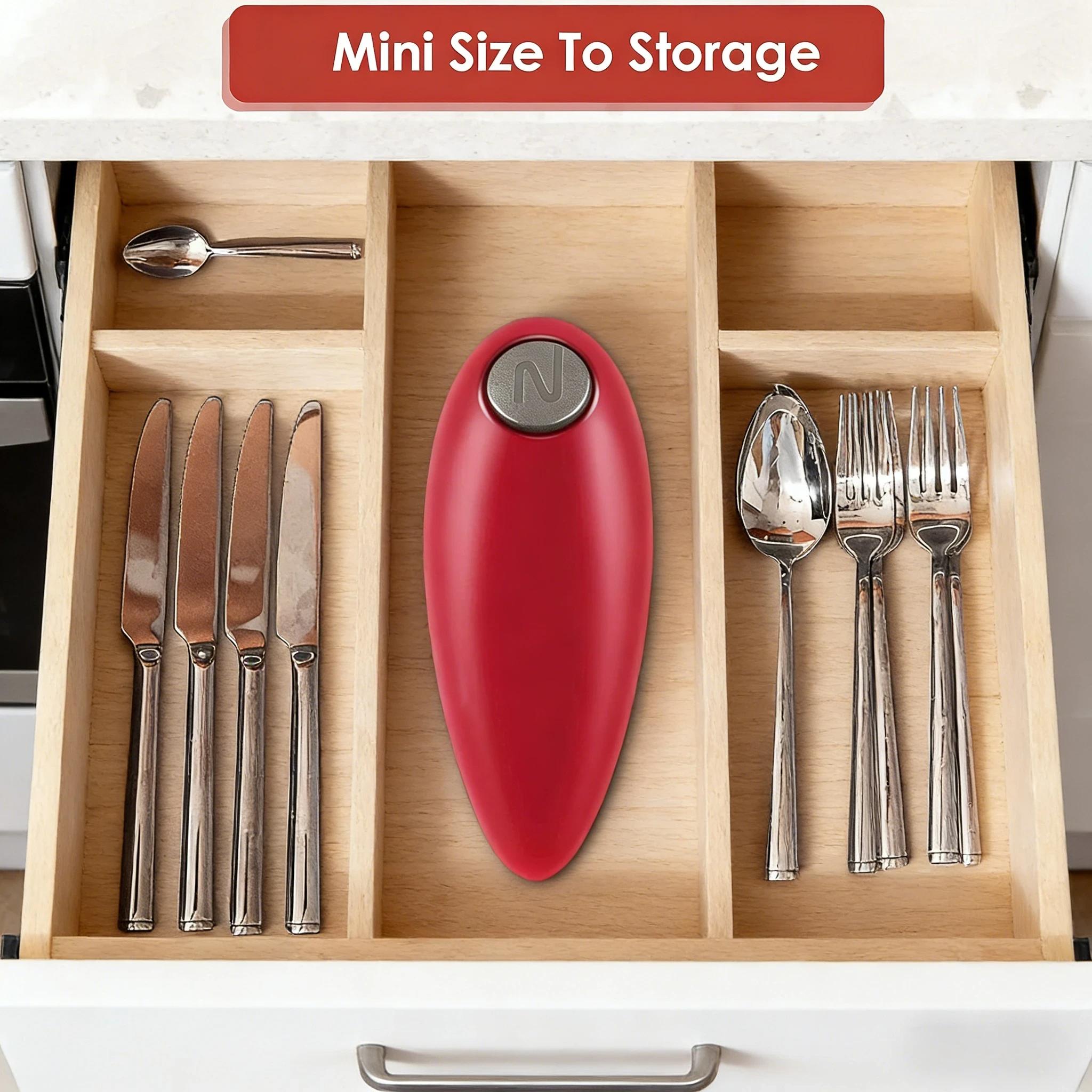 One-Touch Electric Can Opener 2026 Model 360° Auto Rotate No Sharp Edge Magnetic Lid Lifter Safe Kitchen Gadget for Seniors & Arthritis Universal Compatibility