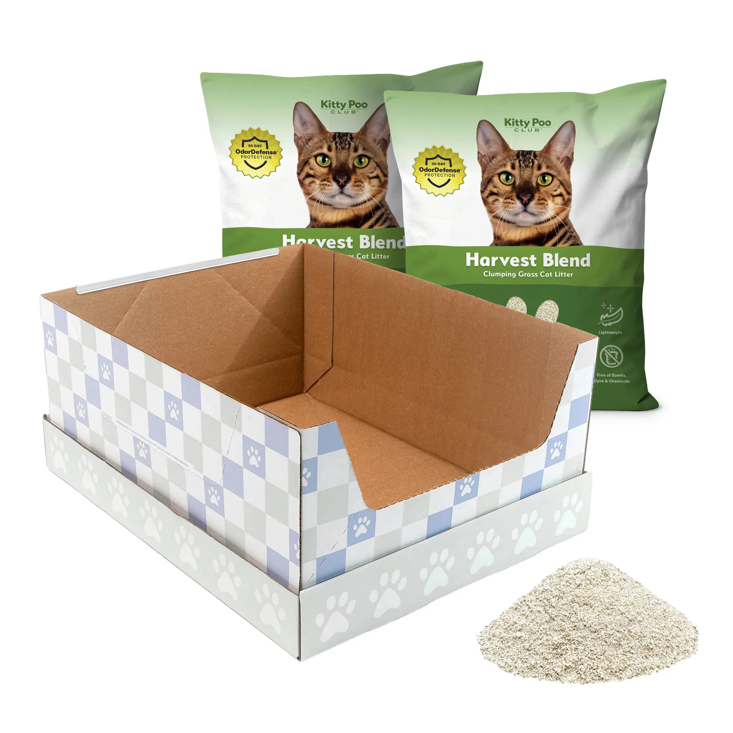Eco-Friendly XL Disposable Cat Litter Box with 2 Bags of Litter – Easy to Use, No Scrubbing, Odor-Free, Leak-Proof, Travel Friendly, Recyclable, Healthier for Cats & Humans - Kitty Poo Club