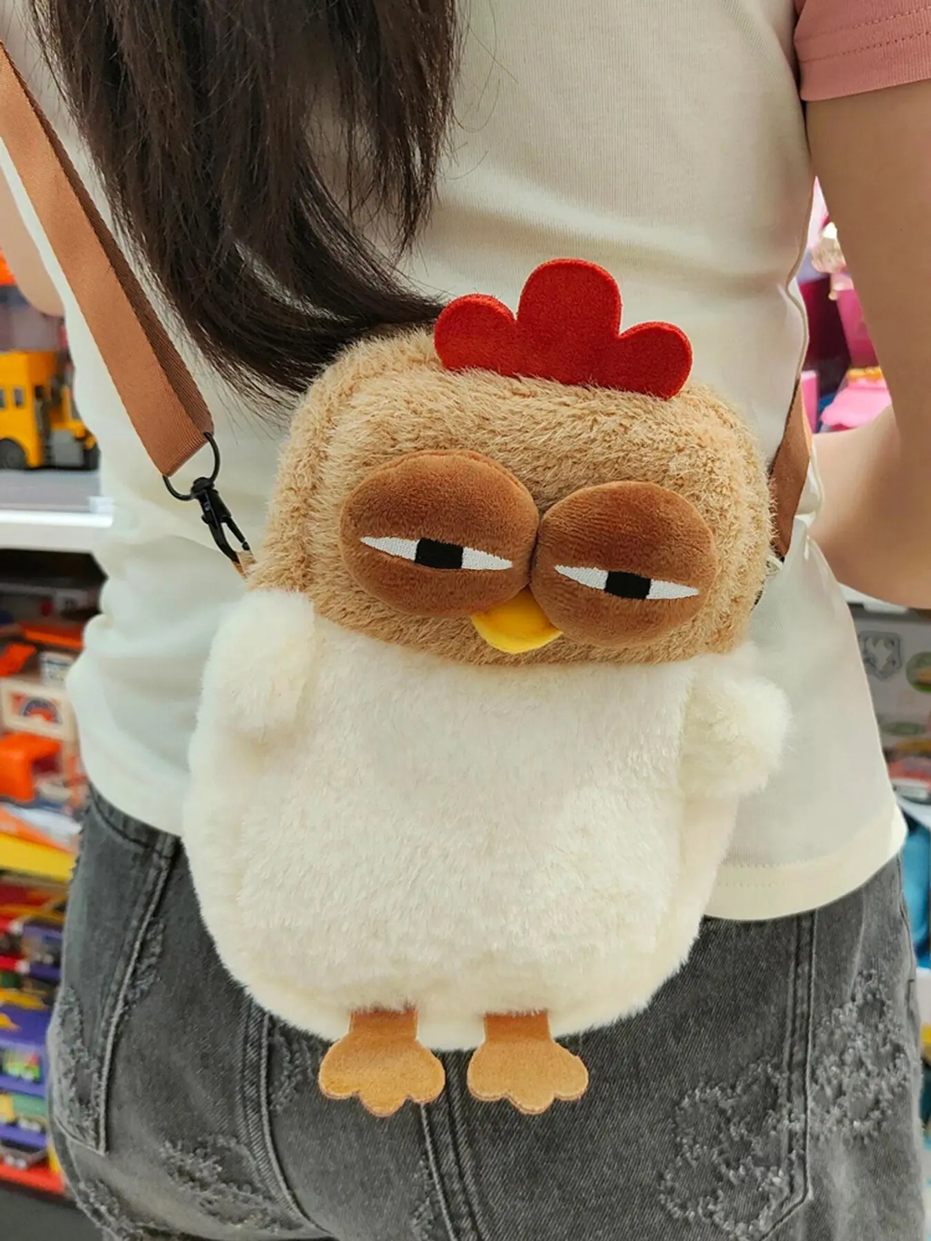 Cute Cartoon Chicken Crossbody Bag, Crossbody Purse, Multifunctional Storage Pouch, Phone Coin Makeup Organizer, Fashion Accessory, Birthday Gift for Girls, Casual Crossbody Bag, Stylish Crossbody Bag, Fashionable Crossbody Bag, Fashion Bags