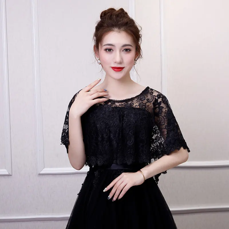 Lady Elegant Lace Chiffon Wedding Wraps Shrug Bridal Shrug Bolero Shawl  Wraps Women Wedding Bridal Capes Evening Party Jackets - TikTok Shop