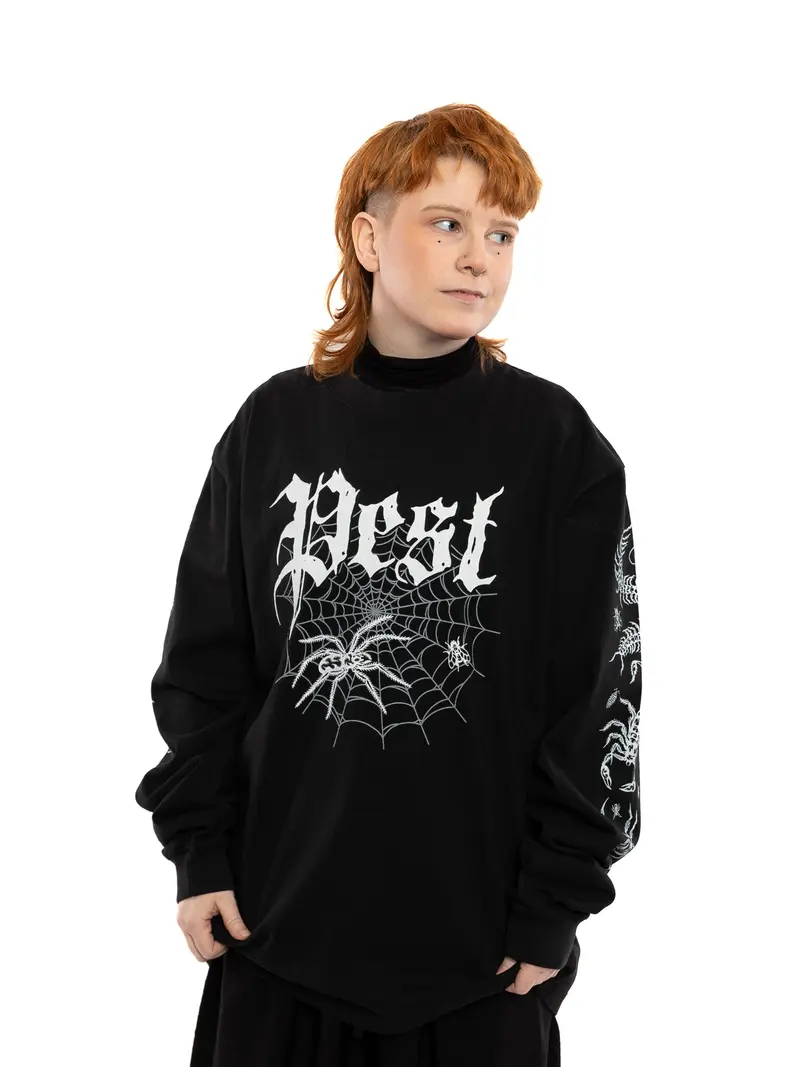 トップス Over Long T-Shirts Ninth Hall Exiled Vintage Black Long Sleeve T-Shirt | Zumiez