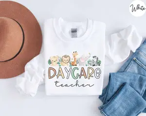 Daycare Teacher T-Shirt - Cute Animal Classroom Gift for Daycare Teachers