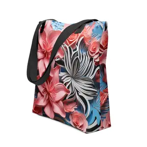 Floral Zebra Tote Bag - Floral Pattern, Ideal for Everyday Use, Versatile Design for Shopping and Travel