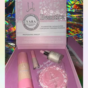 Eye & Face makeup foundation, concealer, highlighter duo  chrome  yeshadow Neutral Long-Lasting Cute Natural Set