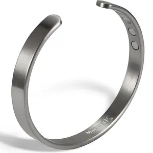 MagnetRX Men’s Magnetic Bracelet Cuff (Brushed Silver)