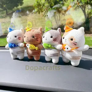 Crochet cat Crochet animal toy Amigurumi cute kitty doll Crochet stuffed chubby cat toy handmade  gift cat doll Crochet toy for bag charm