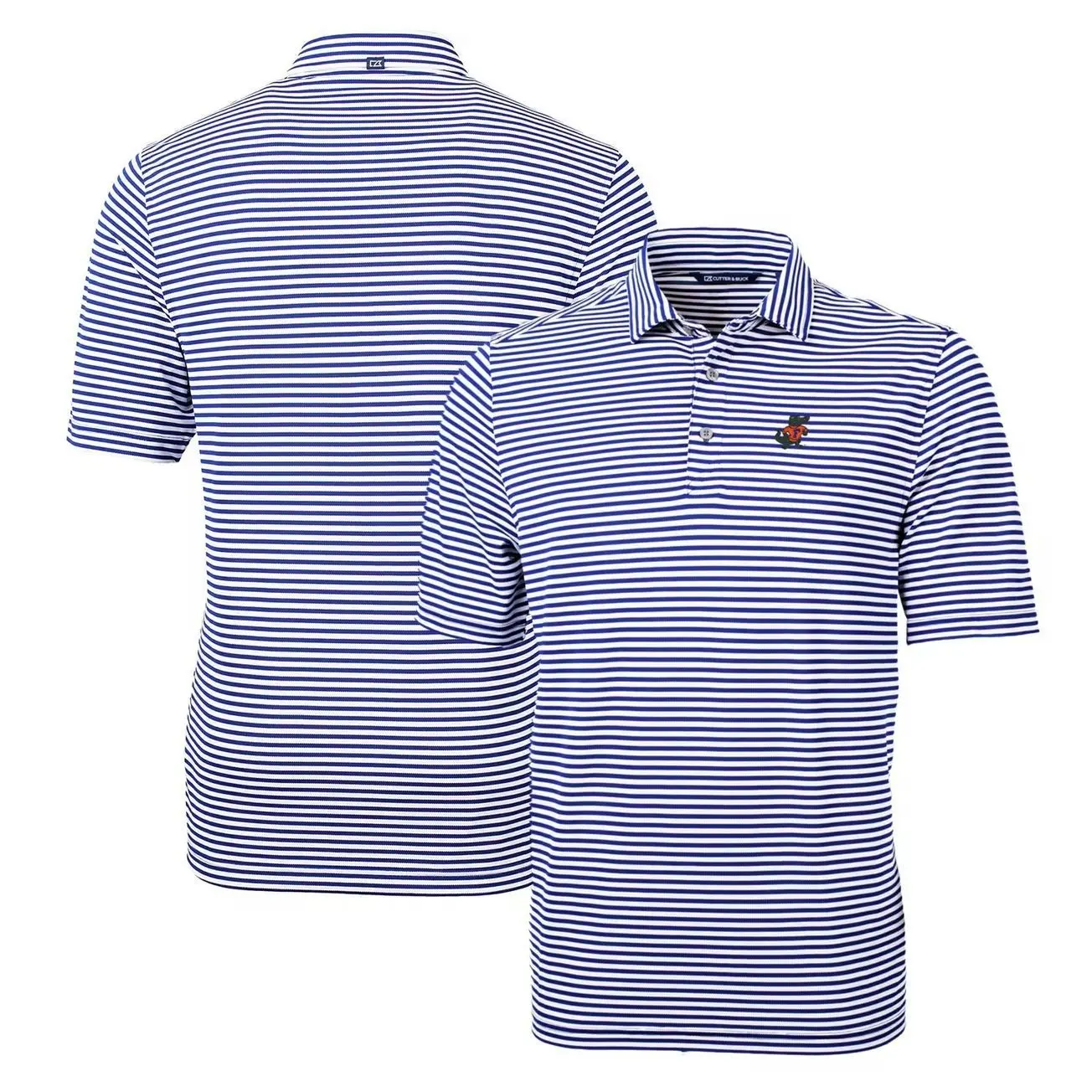 Florida Gators Cutter & Buck Throwback Logo Virtue Eco Pique Stripe Recycled Polo - Royal