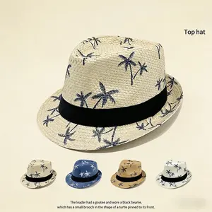 Men’s Straw Sun Hat – Coconut Palm Foldable Wide Brim Beach Hat