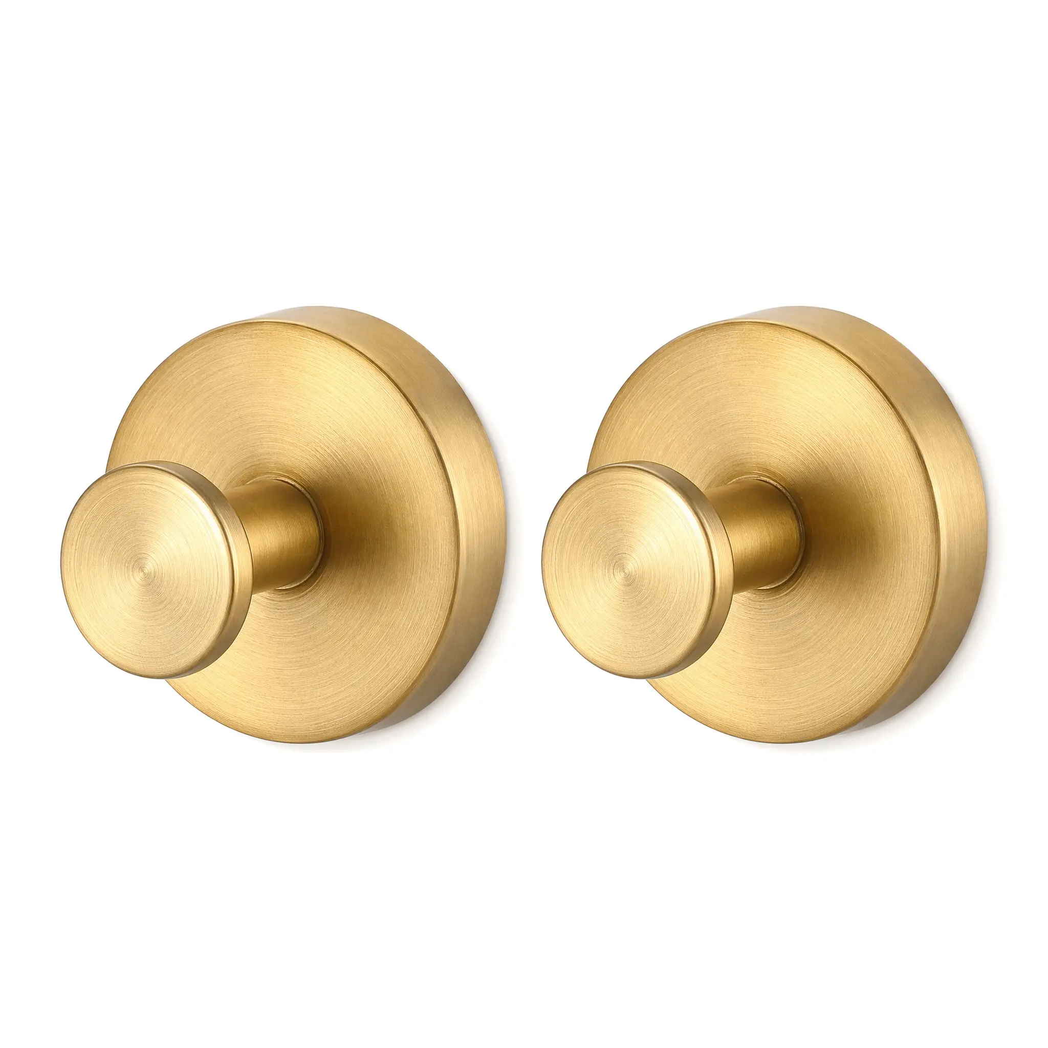 2PCS Brushed Gold Towel Hooks, Wall Mounted Robe Hook for Bathroom, Stainless Steel Coat Hook, Heavy Duty Wall Hanger for Bedroom, Kitchen, Modern Decorative Bath Accessory