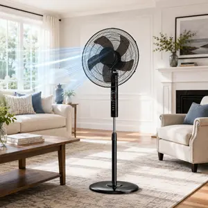 Pedestal Cooling Fan with Remote Control, Adjustable Height, 3 Speeds, 3 Modes, Timer, Tilt Head – Variable-Speed Pedestal Fans for Bedroom, Living Room