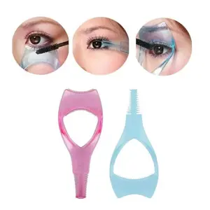 2 Pcs Multifunctional Eyelash Mascara Guard Eyelash Brush Tool, 3 in 1 Plastic Mascara Applicator Guide Tool for Upper Lower Eye Lash, Makeup Cosmetic Eyelash Tool Makeup Brushes and Tools