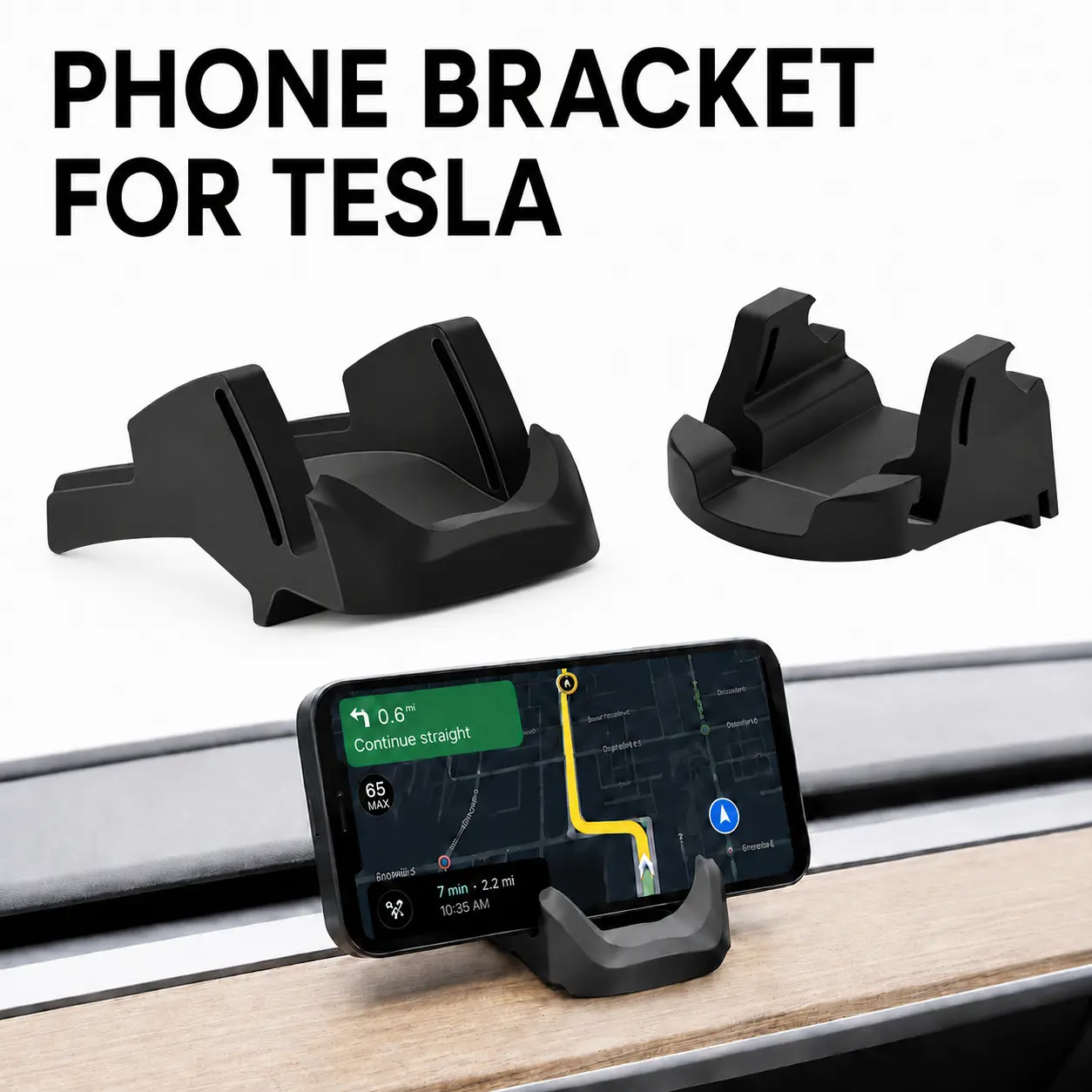 YESHAAN Silicone Phone Holder for Tesla Model Y & Model 3, Movable Air Vent Mount Hook with Sunglasses Holder, Multi-Use Tesla Interior Organizer Accessory, Cell Phone Car Mount, Phone Holder For Car Vent