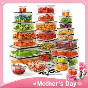 [Mother's Day Gift]  40 PCS Extra Large 85oz Airtight Food Storage Containers Set (20 Containers + 20 Lids), Leakproof, Reusable, Microwave & Dishwasher Safe, with Labels & Pen