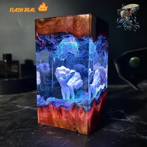 Handmade Alolan Vulpix Resin Sculpture – Unique Epoxy Art, Collectible Pokemon Model, Fantasy Desk Display, Gift for Her & Home Decor