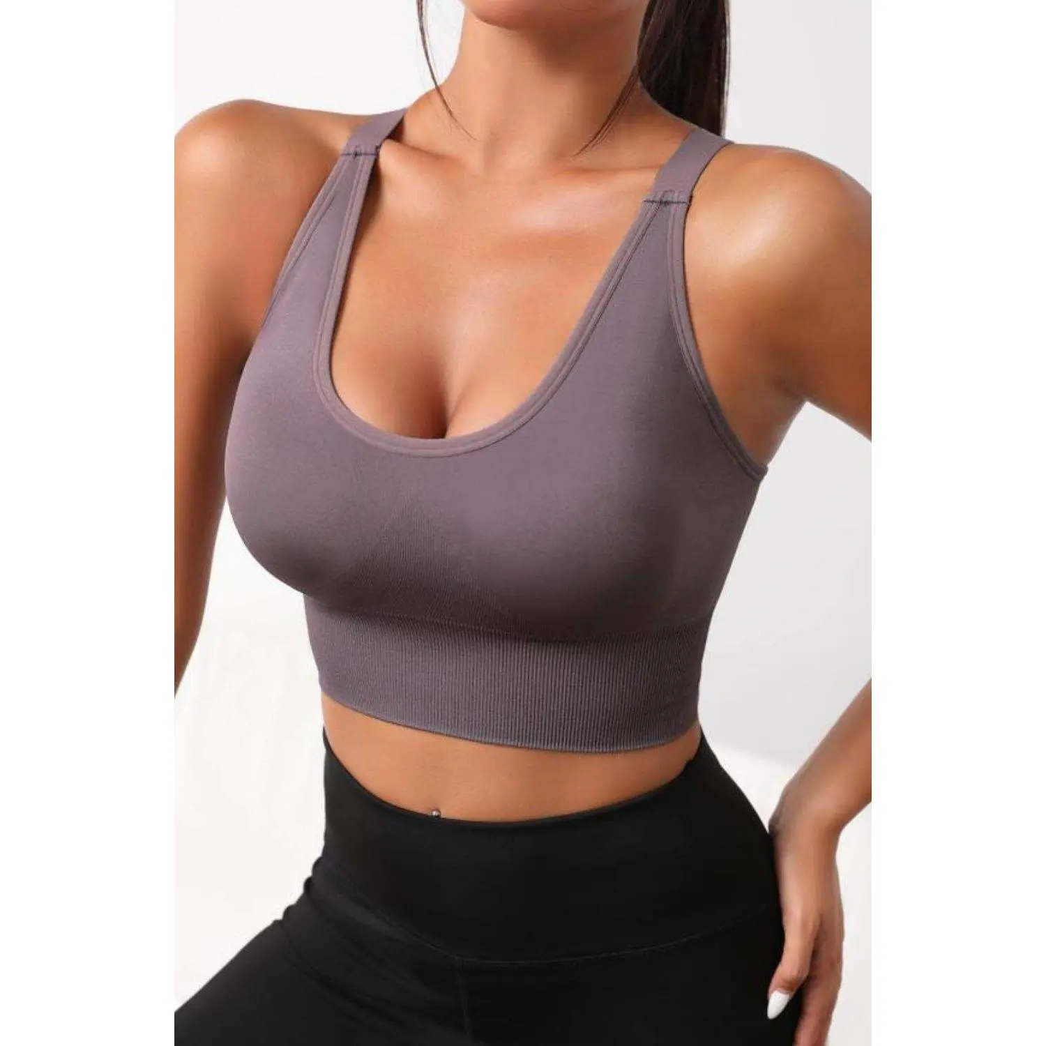 Scoop Neck Long Active Bra