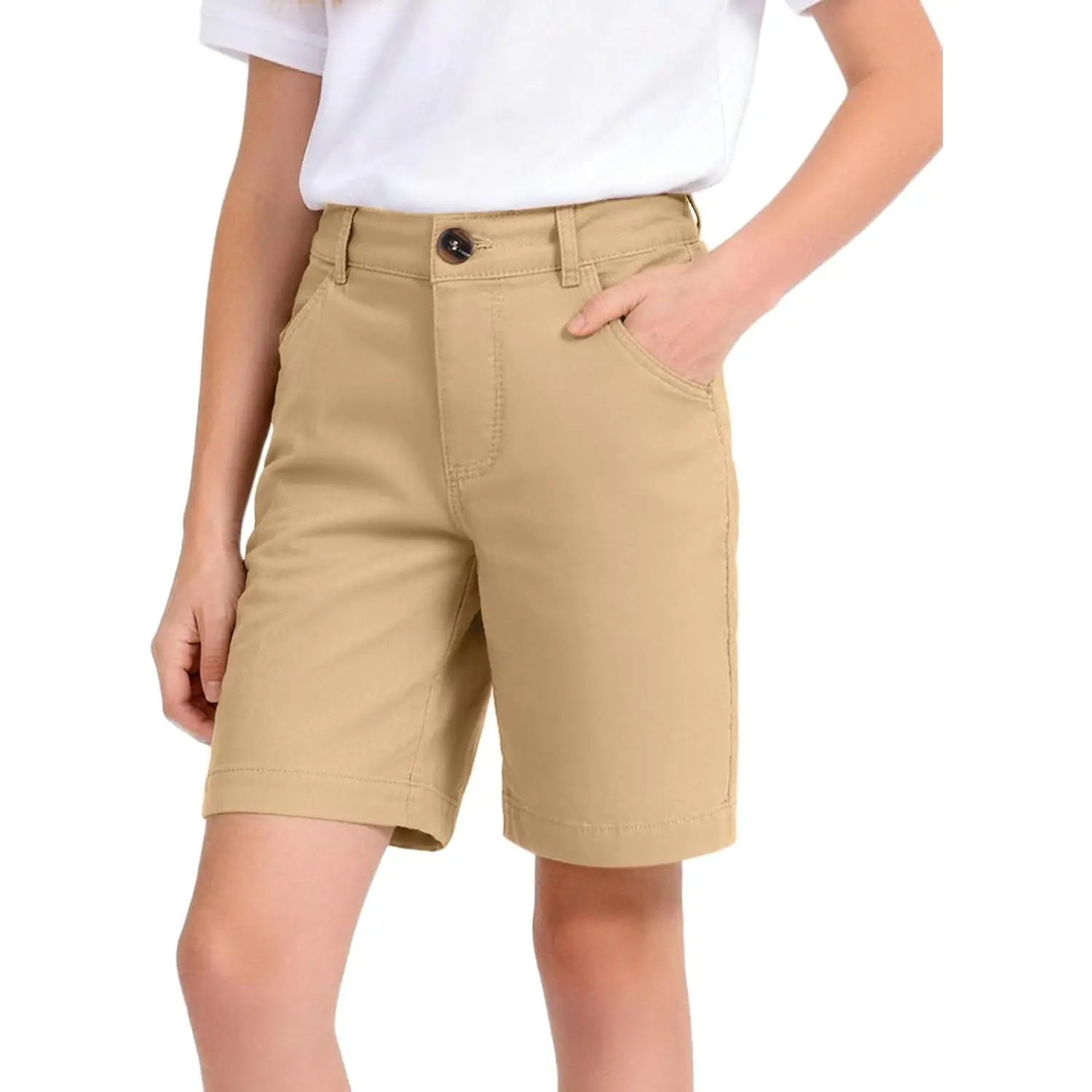 Uniform Shorts for Girls with Functional Pockets School Shorts