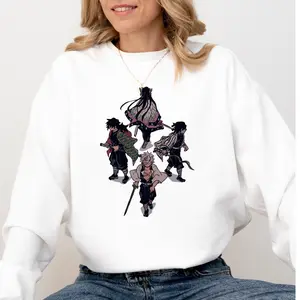 Demon Slayer Hashira Sweatshirt, Unisex Anime Streetwear Shirt, Demon Slayer Character Graphic Crewneck Tee