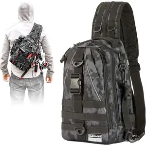 Fishing Backpack Tackle Sling Bag with Rod Holder, Ideal Fly Fishing Gift fishing bag