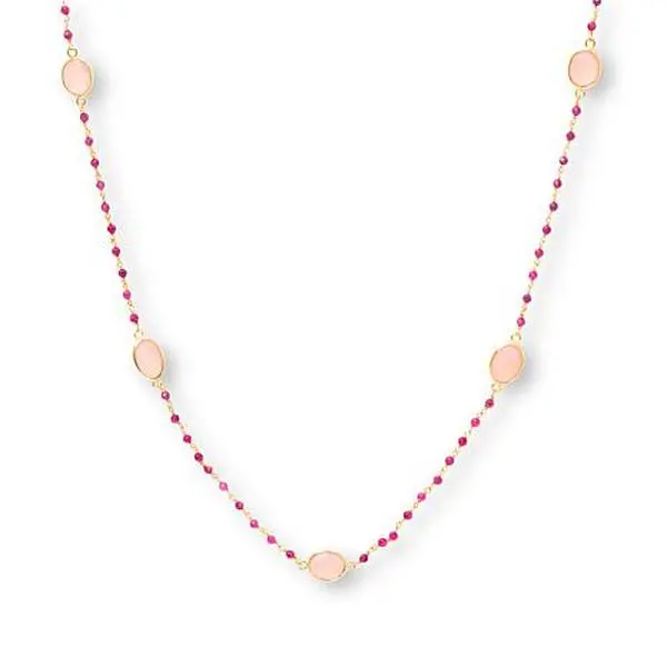 Connie Craig Carroll Jewelry Connie Craig Carroll Rose Quartz and Red Corundum Necklace