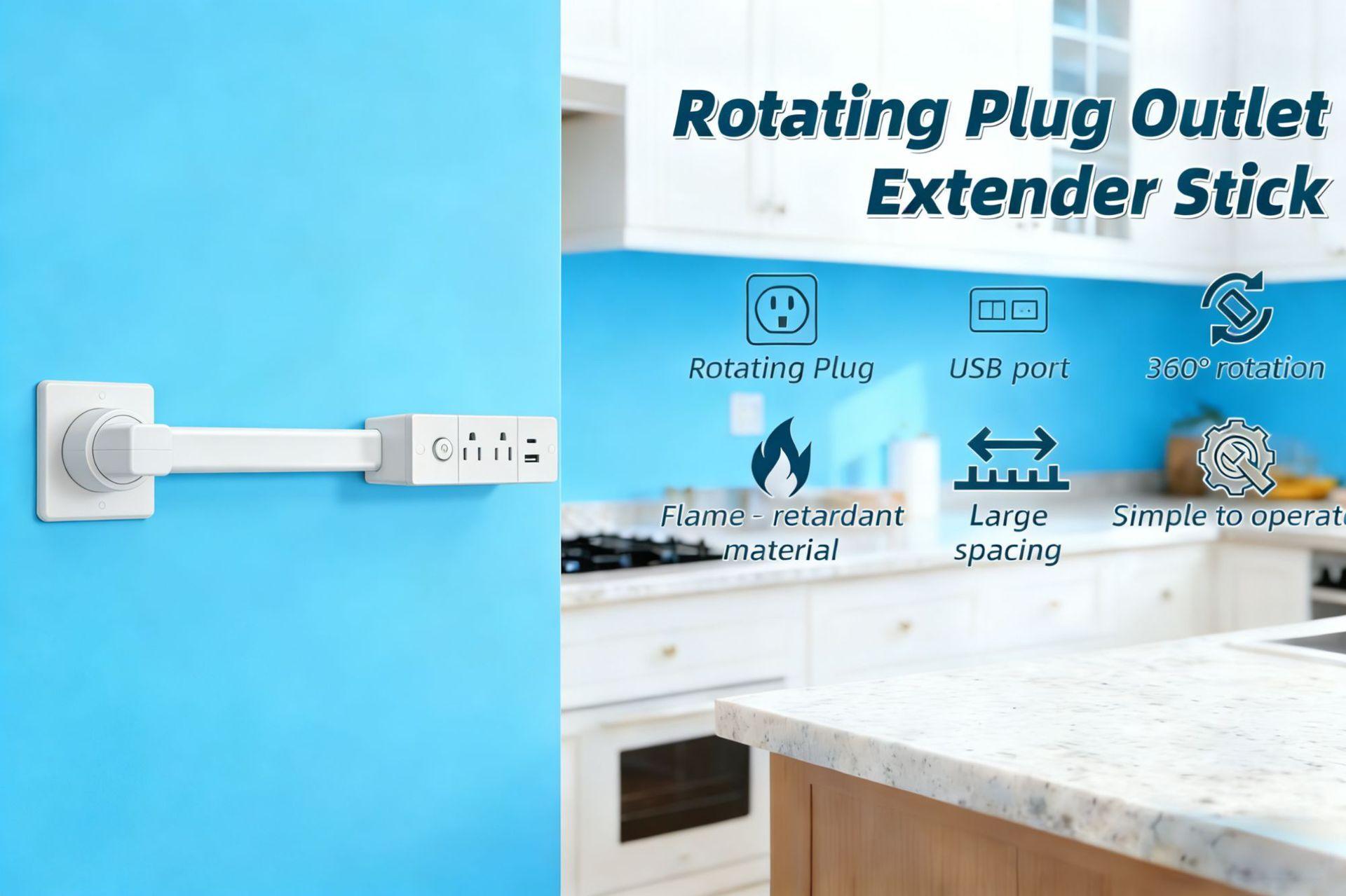 surge protector Outlet Extender Outlet electrical  Mountable Multi Plug Wall Outlet, with USB-A  USB-C & 2 AC, Extendable 22-34" Rotatable 180°  Surge Protector Power Strip,UL-certified power  cord,ideal for behind furniture in home/office
