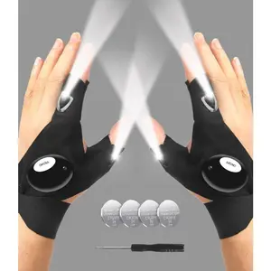 Flashlight Gloves, Gifts for Men, Dad, Boyfriend, Husband, Cool Gadget Hands-Free Finger Lights for Camping, Fishing, Repairing, Father's Day, Christmas, Birthday Gift